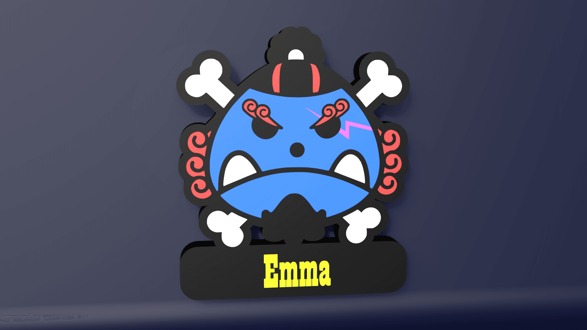 Jinbe Skull - LED Strip compatible 3d model