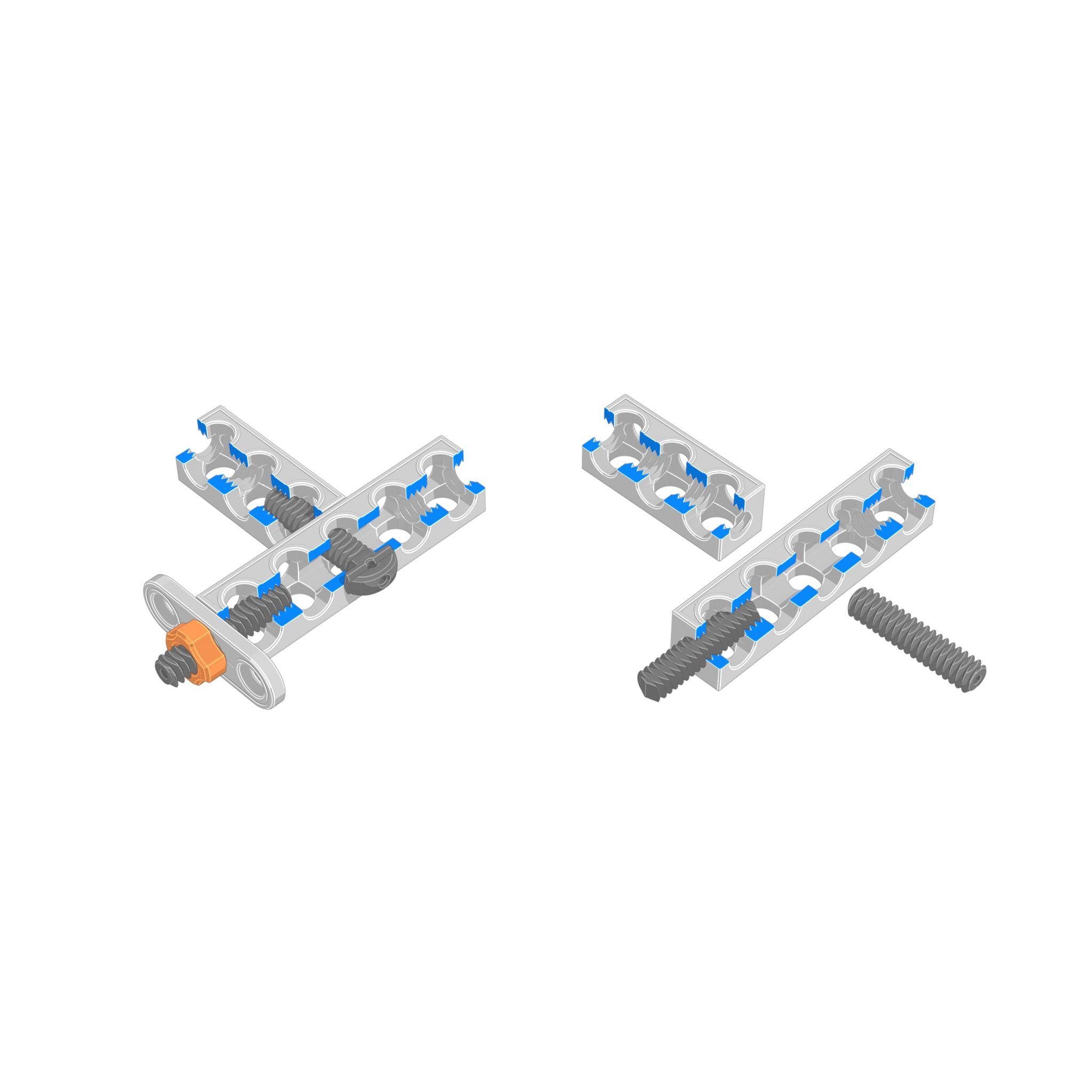 STEMFIE - Beams - Straight - Standard - Square Threaded Ends - Double-Ended 3d model