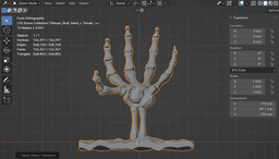 Skull Hand Spooky / Halloween Ornament 3d model