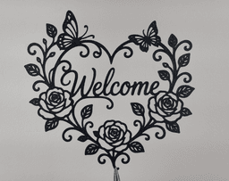 Welcome Butterfly Heart 2D Wall Art.stl 3d model