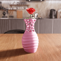 Hybrid Ribbed / Voronoi Lattice Neck Vase 3d model
