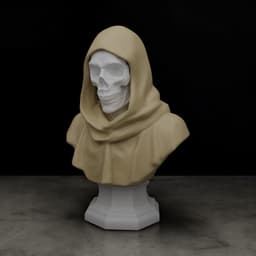 Hooded Skeleton Bust 3d model