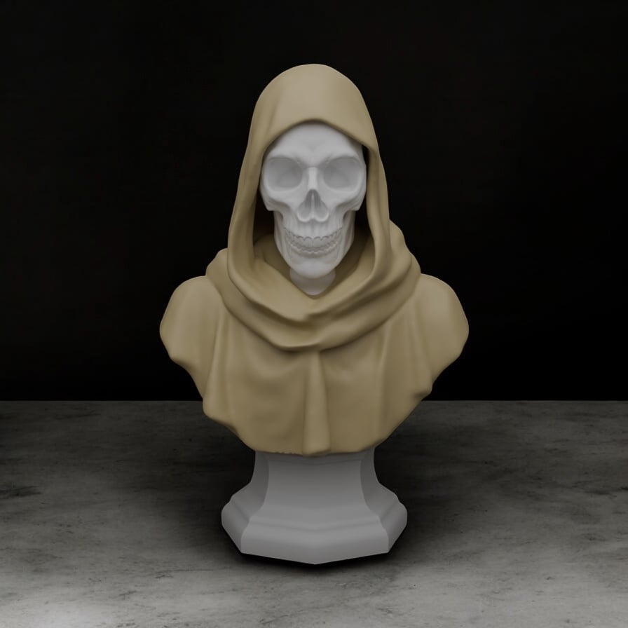 Hooded Skeleton Bust 3d model