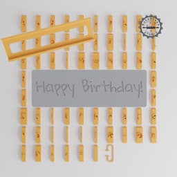 Gloria Hallelujah Font Tiles, 1/2" Size, 80-Piece Set, Perfect for Clay, Cookies & Fondant PRODUCT_2818 3d model