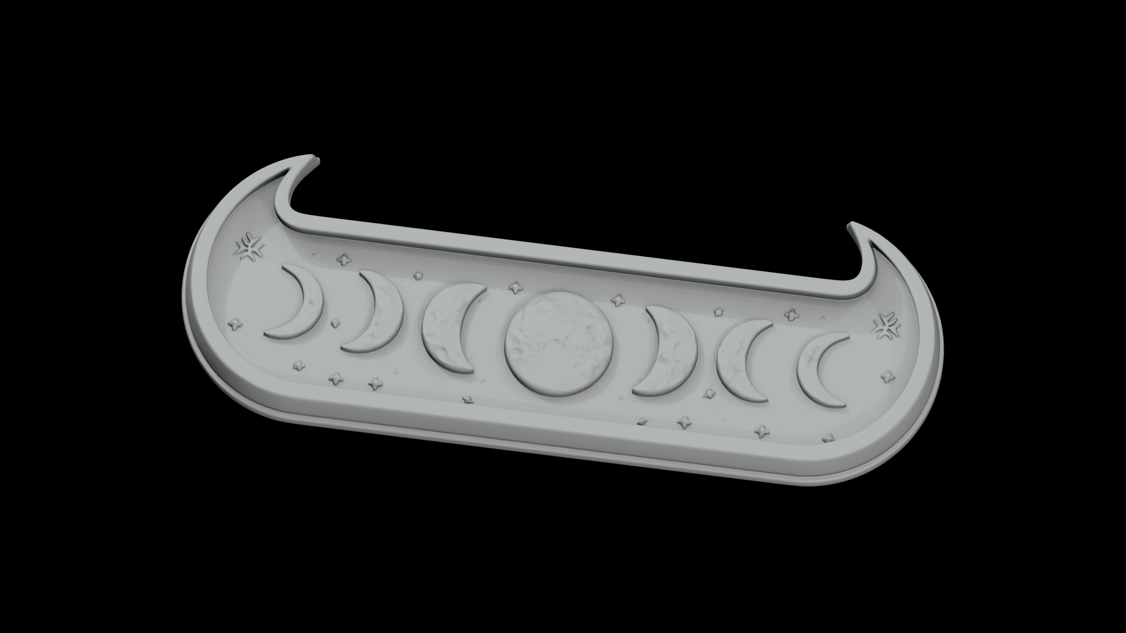 Moon Phase Offering Tray STL - Printable Spiritual Decor Object 3d model