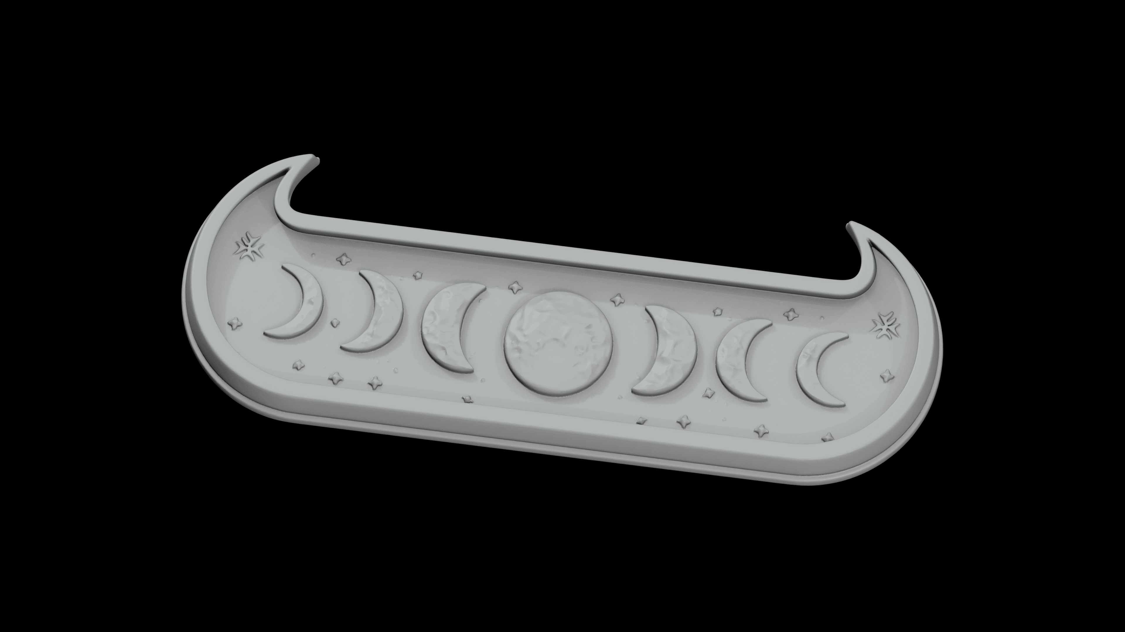 Moon Phase Offering Tray STL - Printable Spiritual Decor Object 3d model