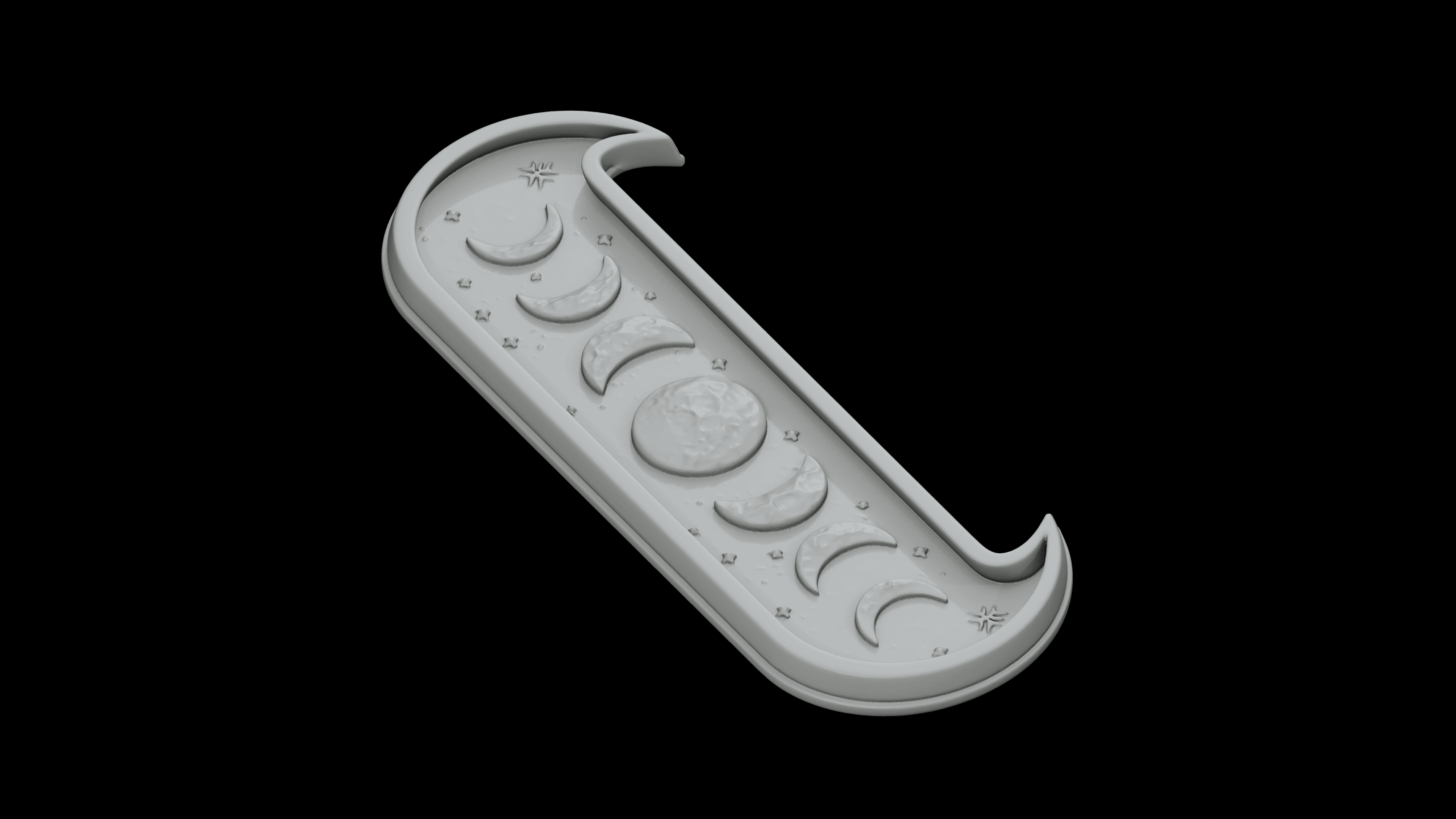 Moon Phase Offering Tray STL - Printable Spiritual Decor Object 3d model