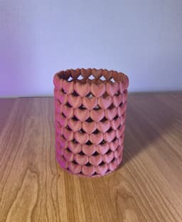 Heart Pen Organizer – Stacked Heart Desk Holder 3d model
