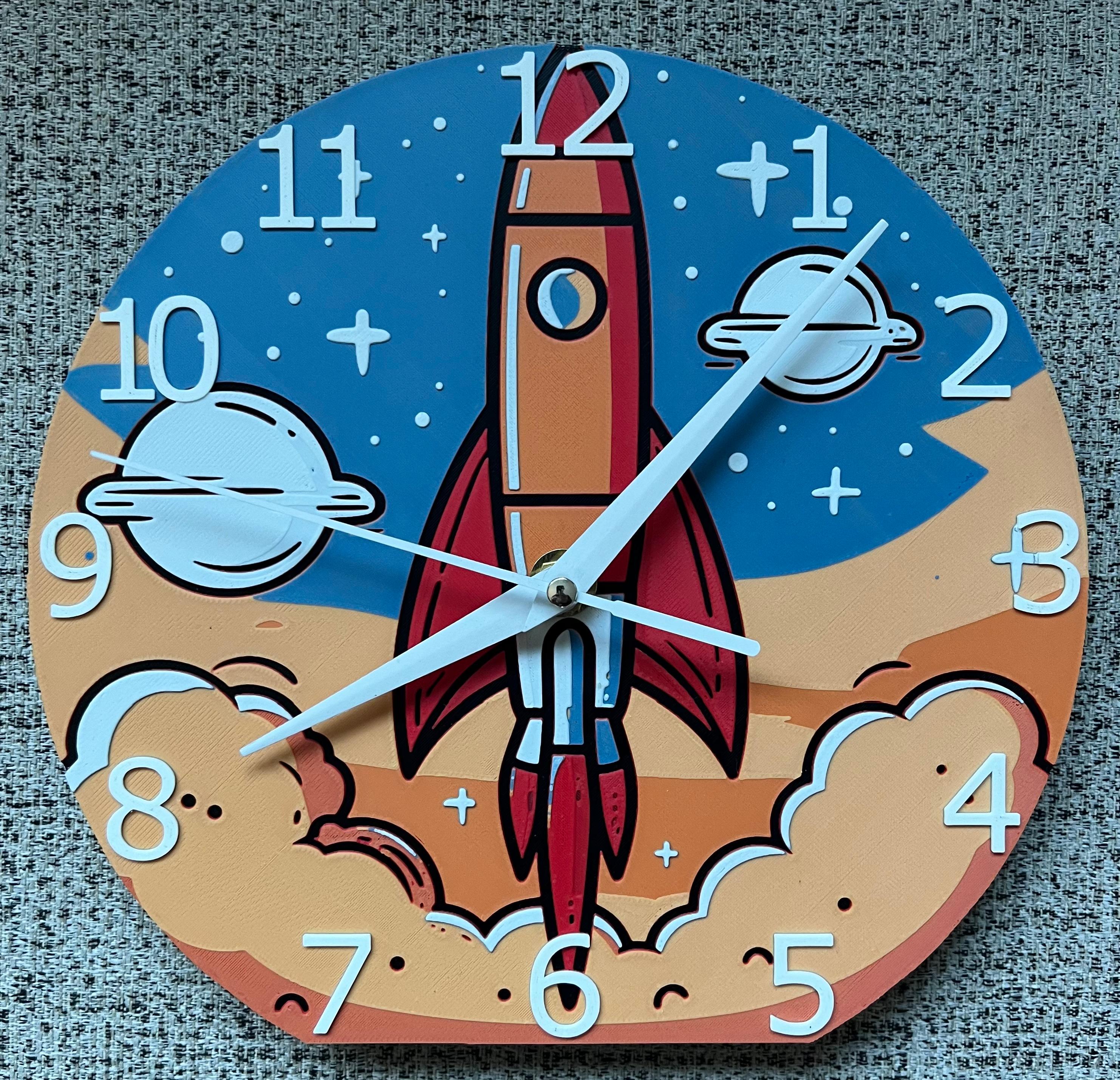 Rocket Clock (Filament Painting) 3d model