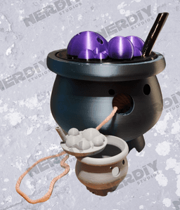 Cauldron Yarn/Decorative Bowl with Bubbling Lid 3d model