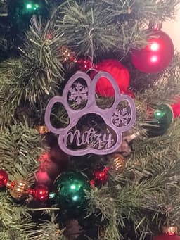 Mitzy Pet Dog Paw Print Christmas Ornament Decoration 3d model
