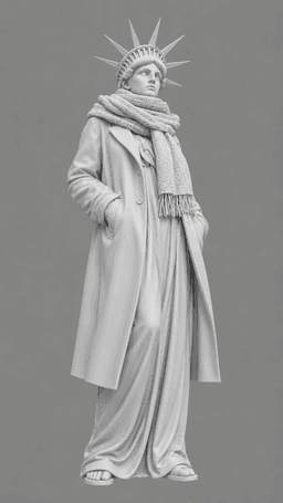 Modern Statue of Liberty STL | Fashion Lady Liberty Sculpture | 3D Print Model 3d model