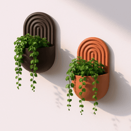 Boho Wall Mounted Planter | Modern Rainbow Design Hanging Plant Pot | Arch Plant Holder | 3d model
