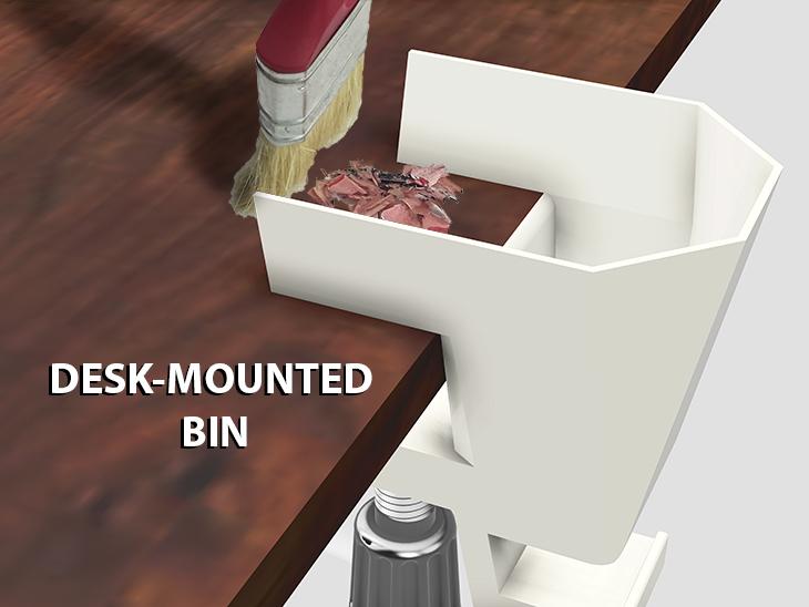 Desk-Mounted Bin 3d model