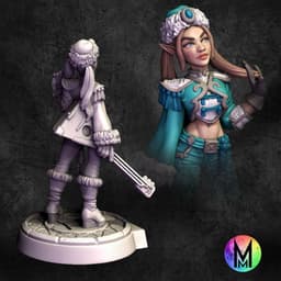Female Elven Bard - Ursa the Frost Elf Bard (Frost themed High Elf Female Bard) 3d model