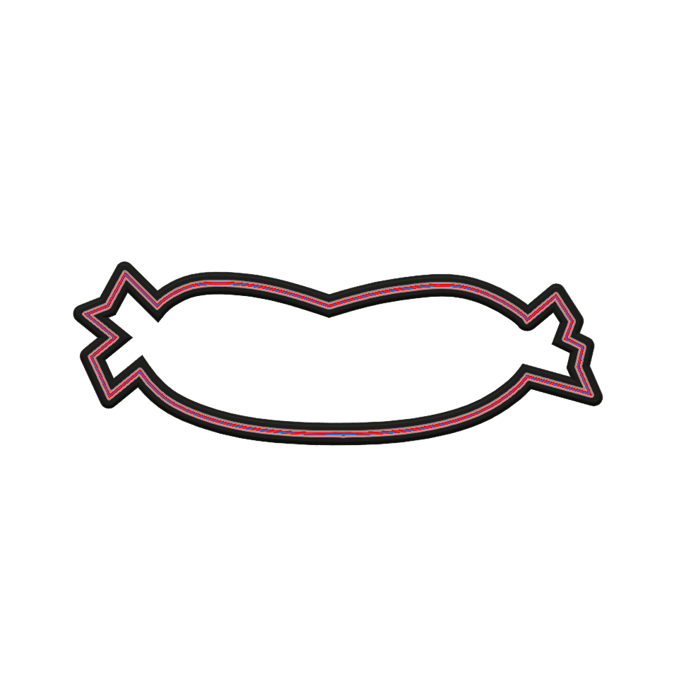 Sausage Cookie Cutter STL File - 4 inches 3d model