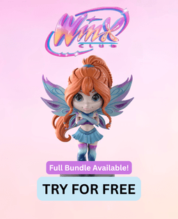 Bloom Winx Club - Free Sample STL | Full 11-Character Bundle on Profile 3d model