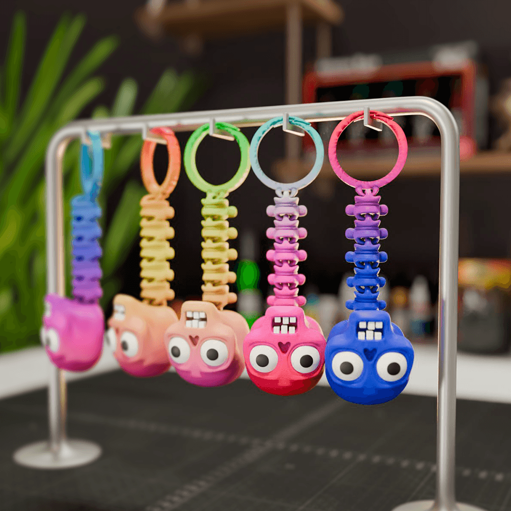 Flexi Skeleton Charm β Printable STL Keychain | Print-in-Place, No Supports, 3D Print 3d model