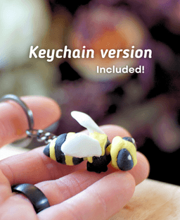Bumbling Bee Articulated Fidget Bee - Keychain - Ludo 3D Printed Flexi 3d model