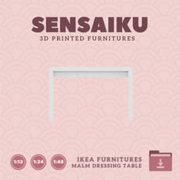 Miniature Replica Malm Dressing Table - IKEA (1:12,24,48) 3d model