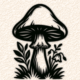 magic mushroom garden wall art home decor 3d model
