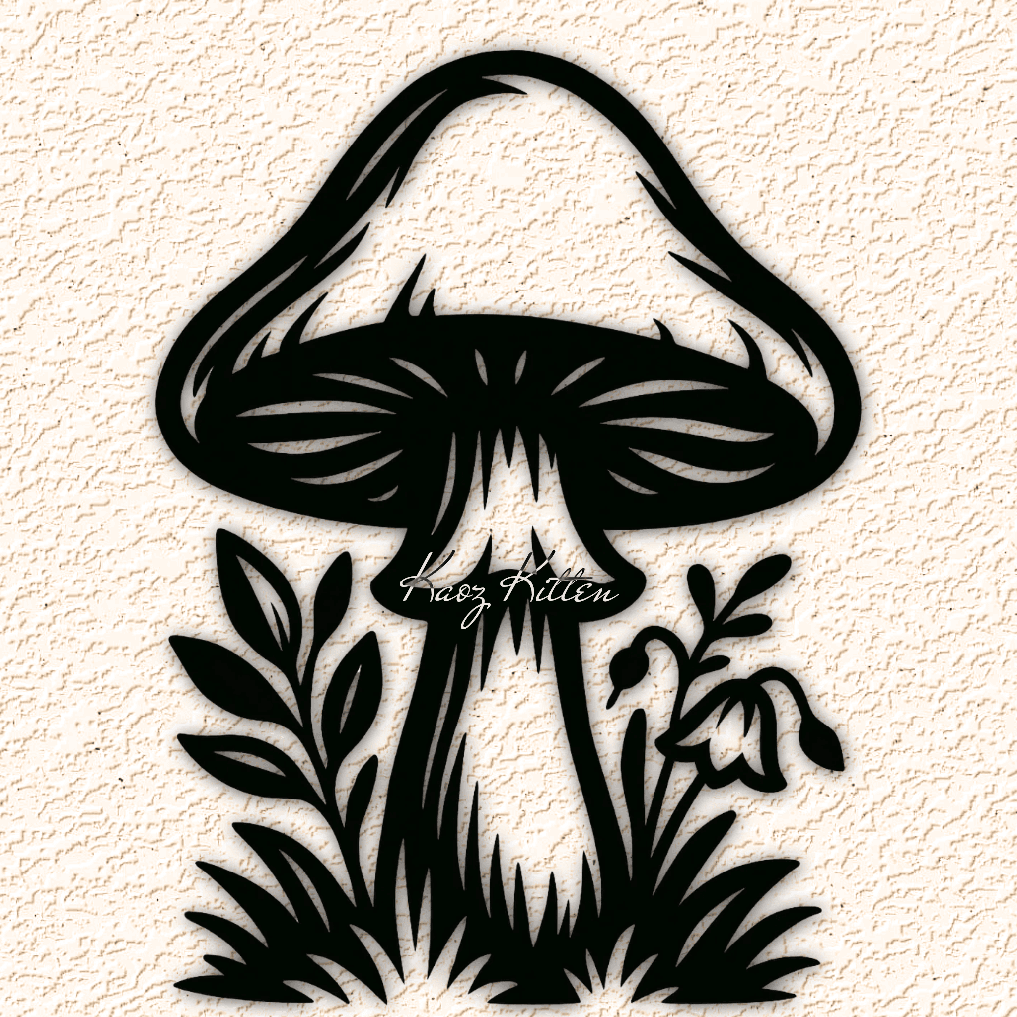 magic mushroom garden wall art home decor 3d model