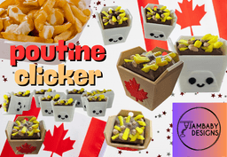 Poutine Clicker Fidget Keychain 3d model