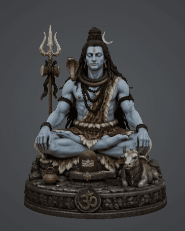 Lord Shiva Meditating 3d model