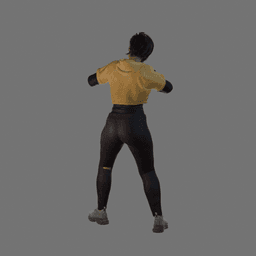Asian Woman with Assault Rifle v2 3d model
