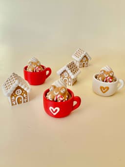 Christmas Gingerbread Frog and House Clicker Keychain Fidget Toy Bundle 3d model