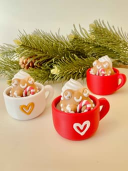 Christmas Gingerbread Frog and House Clicker Keychain Fidget Toy Bundle 3d model