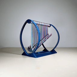 Pendulum Wave Toy with 3 pendula sets 3d model