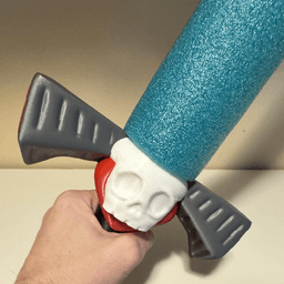Pool Noodle Sword Handle! Evil Skull Version 3d model