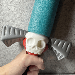 Pool Noodle Sword Handle! Evil Skull Version 3d model