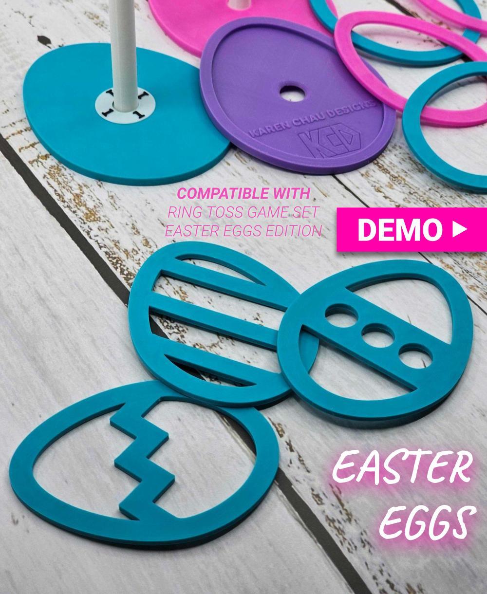 Easter Egg Shapes Set | Use as stencils, decoration or w/ Ring Toss Game Set: Easter Eggs Edition 3d model
