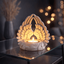 Angel Wings Candle Holder | Christmas Guardian Angel Figurine | Lucky Charm Tea Light 3d model
