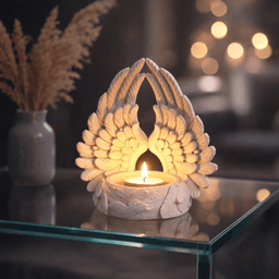 Angel Wings Candle Holder | Christmas Guardian Angel Figurine | Lucky Charm Tea Light 3d model