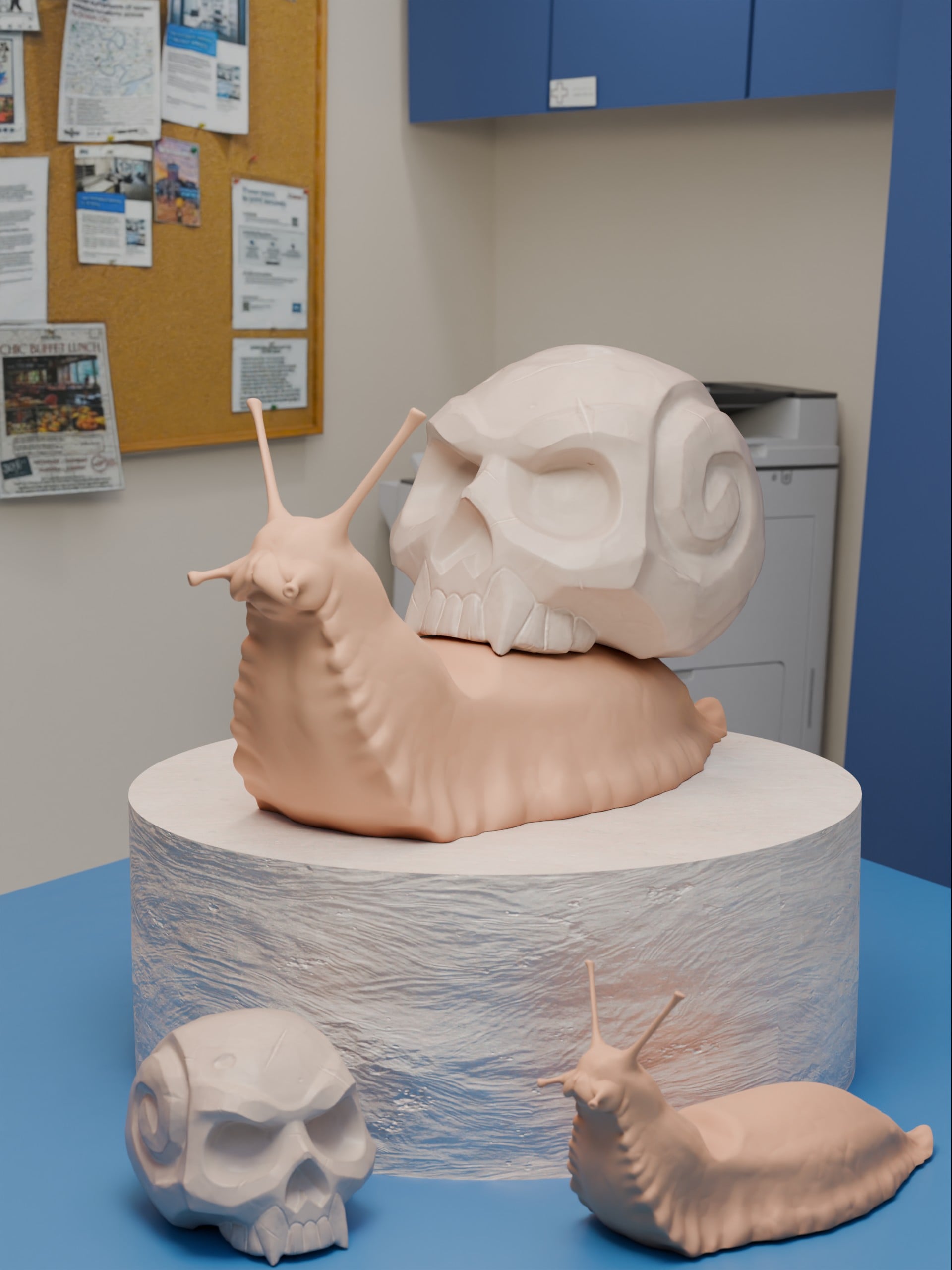 Skull Snail Controller Stand 3d model