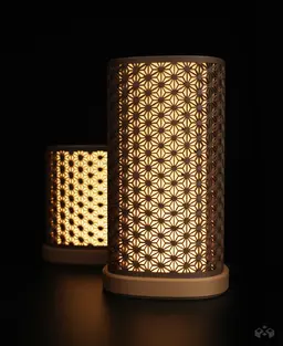 Kumiko Asanoha Lamp / 2 Versions / LED KIT 001 3d model