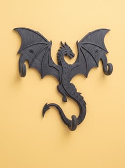 Mythical Dragon Wall Hook Rack - Functional 3-Hook Key Hanger 3d model