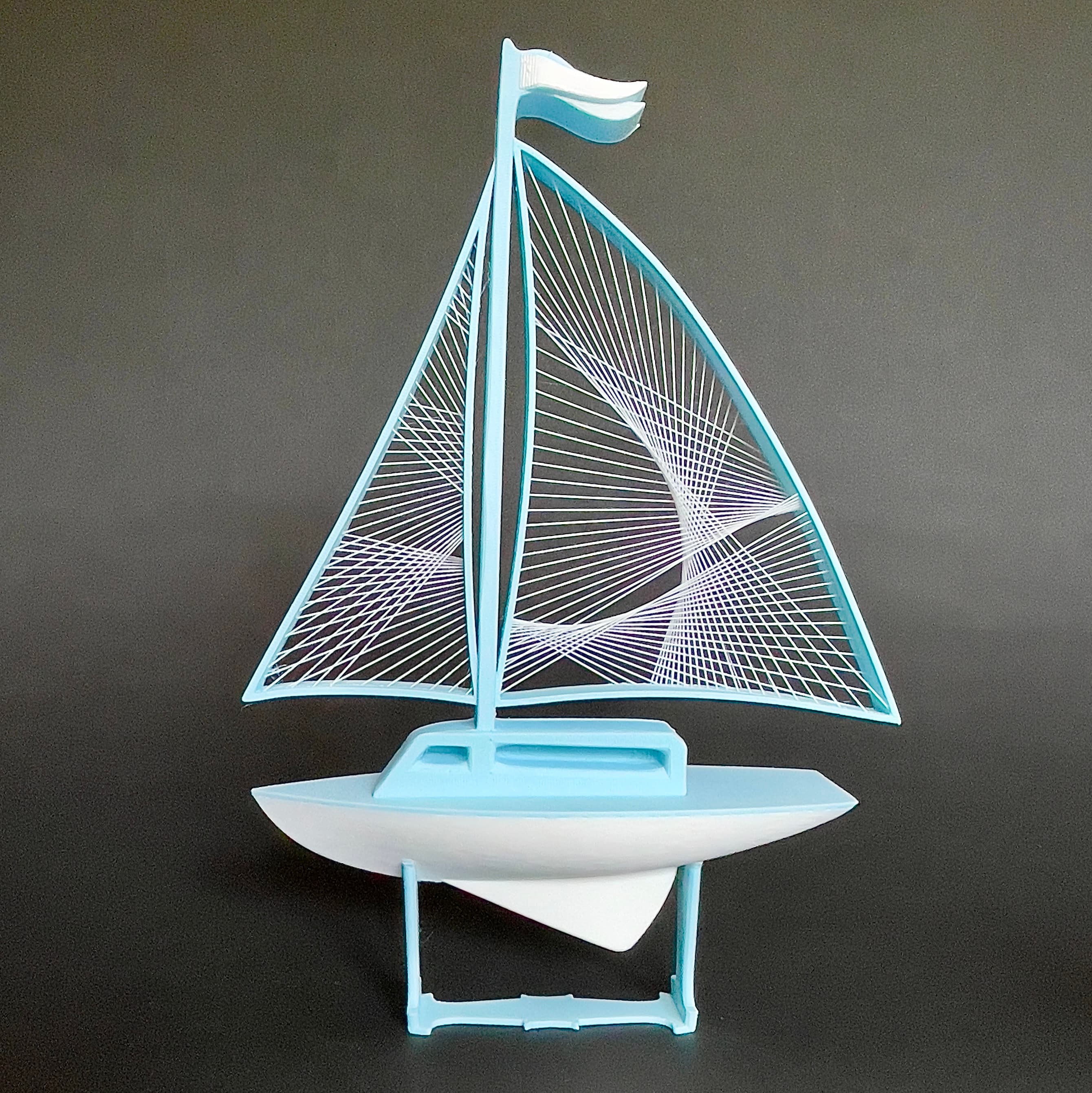 Voilier - Sailboat - StringArt print on Bambulab with Matte PLA... Big thank to the author.....I really love it !!!