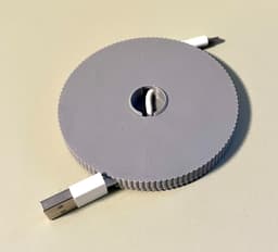 Low Profile USB Cable Spool Case - Fits 6ft by 4mm Cables 3d model