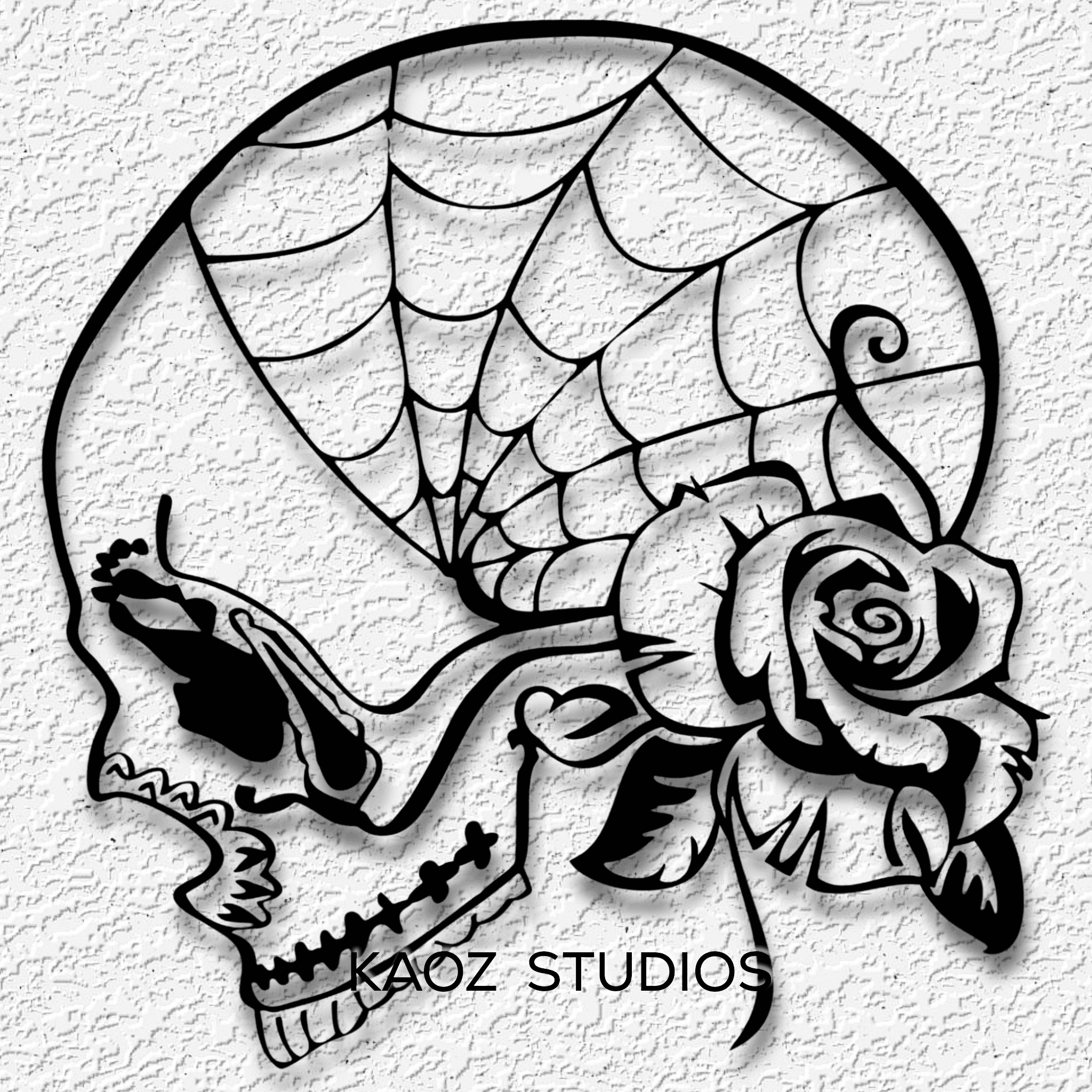 skull and rose wall art ll decor gothic decorationskull wa 3d model