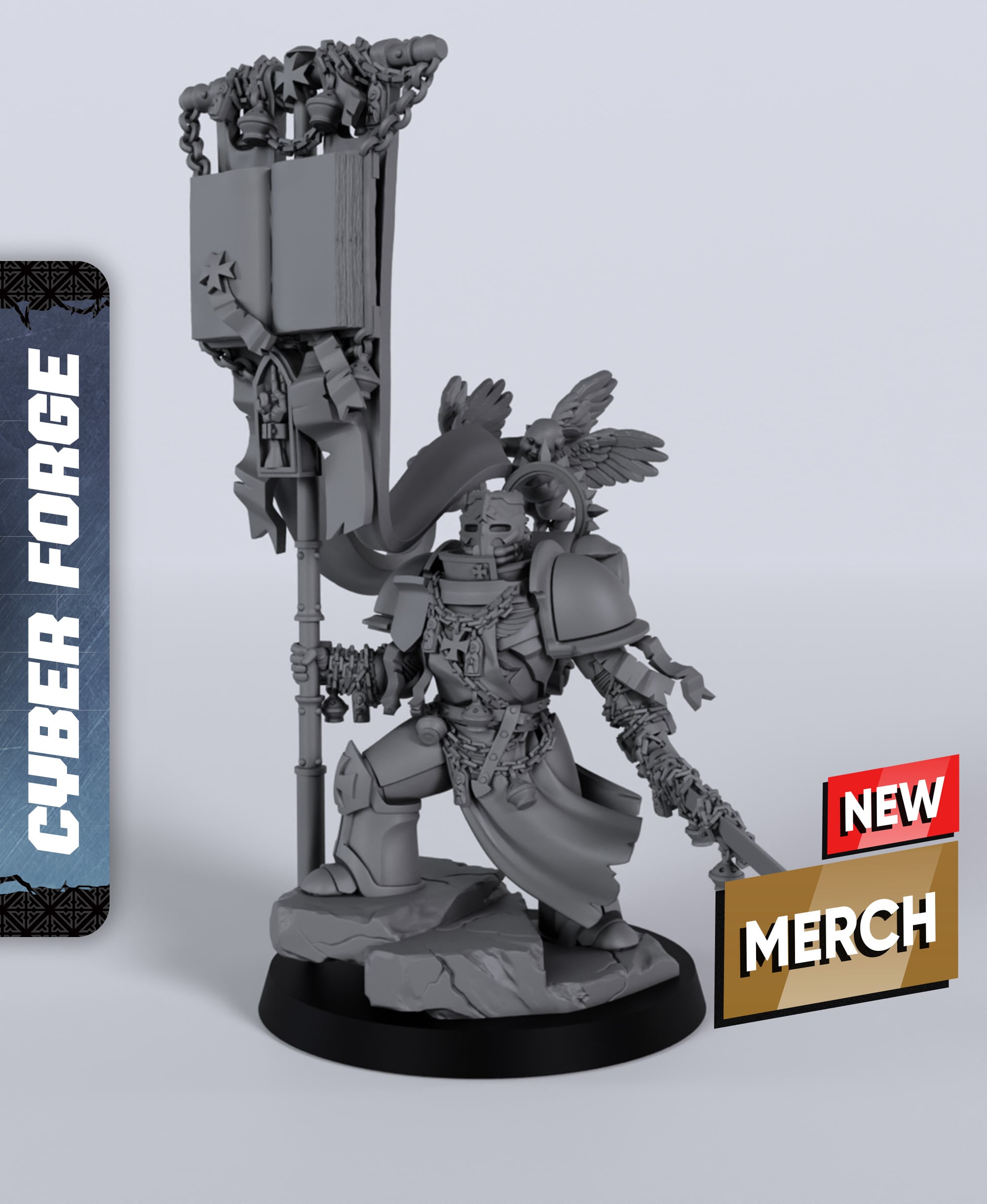 Triumphant Knight - With Free Cyberpunk Warhammer - 40k Sci-Fi Gift Ideas for RPG and Wargamers 3d model