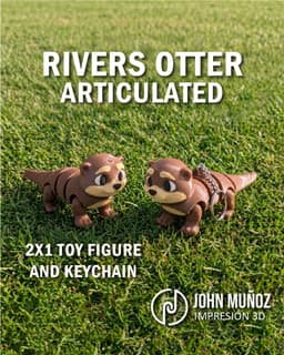 Rivers Otter - fidget Toy & Keychain Articulated-free support 3d model
