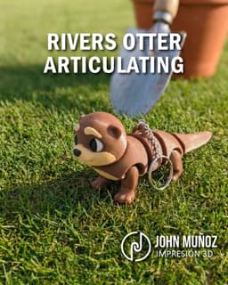 Rivers Otter - fidget Toy & Keychain Articulated-free support 3d model