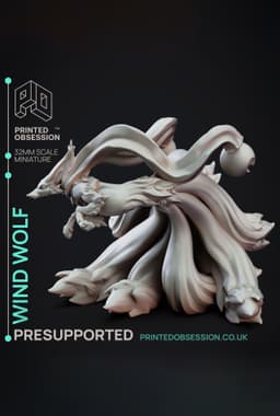 Wind Fox - Elemental Familars - PRESUPPORTED - Illustrated and Stats - 32mm scale 3d model