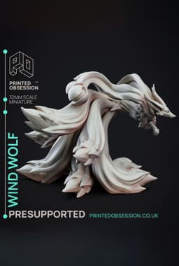 Wind Fox - Elemental Familars - PRESUPPORTED - Illustrated and Stats - 32mm scale 3d model