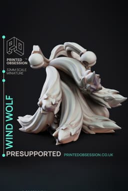 Wind Fox - Elemental Familars - PRESUPPORTED - Illustrated and Stats - 32mm scale 3d model