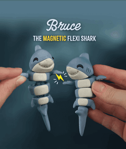 Bruce, the Flexi Shark - Magnetic Hand-Holding Companion 3d model